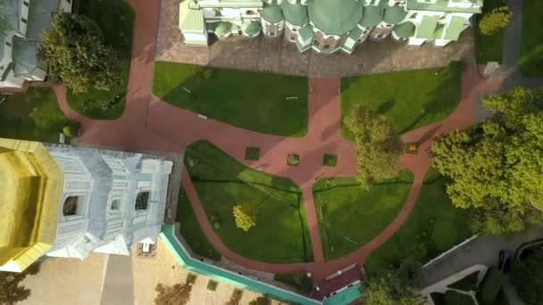 Vista Aérea Superior Cima Para Famosa Catedral Ortodoxa Santa Sofia — Vídeo de Stock