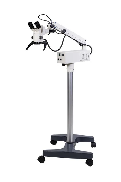 Equipamento Médico Moderno Operação Portátil Microscópio Cirúrgico Isolado Branco — Fotografia de Stock