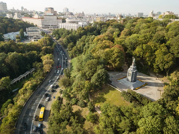 Travel Ukraine Aerial View Saint Vladimir Monument Kiev City View — Stock Photo, Image