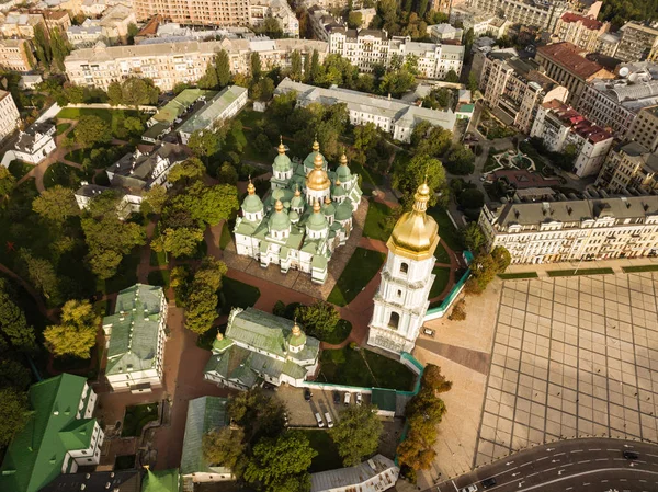 Vista Aérea Famosa Catedral Santa Sofía Kiev Soleada Mañana Ucrania — Foto de Stock