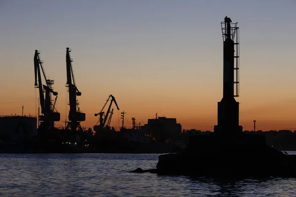 Beacon Nära Port Azovska Sjön Berdjansk Ukraina — Stockfoto