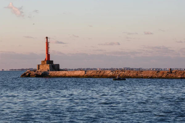 Faro Cerca Del Puerto Mar Azov Berdiansk Ucrania — Foto de Stock