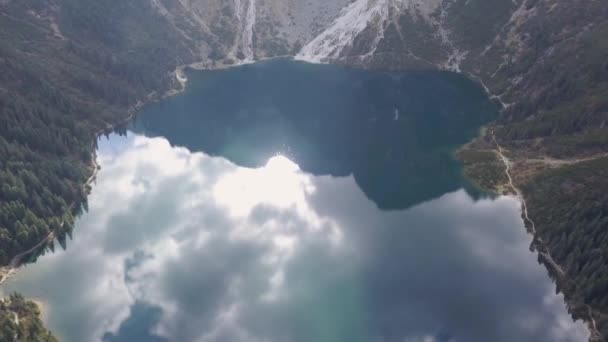 Famoso Paisaje Polaco Espectacular Vista Aérea Lago Montaña Morskie Oko — Vídeo de stock