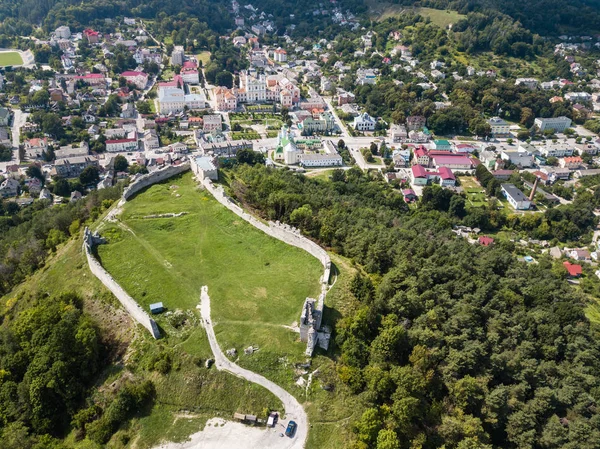 Famous Ukrainian Landmark Aerial Summer View Ruins Ancient Castle Kremenets — Stock Photo, Image