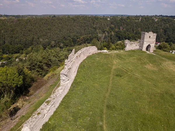 Famoso Marco Ucraniano Vista Aérea Verão Das Ruínas Antigo Castelo — Fotografia de Stock