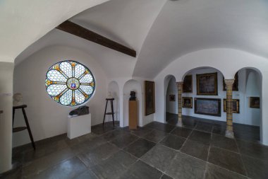 Szekesfehervar, Macaristan - 25 Nisan 2018: Bory Var iç kale Szekesfehervar, Macaristan