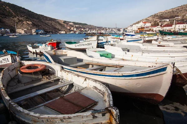 Balaklava Ukraina Januari 2010 Träbåtar Balaklava Viken Sevastopol Krim — Stockfoto