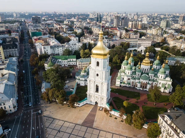 Vista Aérea Famosa Catedral Santa Sofía Kiev Soleada Mañana Ucrania — Foto de Stock