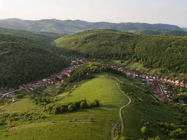 Veduta aerea del Parco Nazionale delle Montagne Bukk, Ungheria — Foto Stock