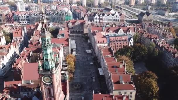 Typowe Kolorowe Budynki Historycznym Centrum Gdańska Polska — Wideo stockowe