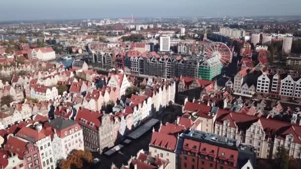 Typowe Kolorowe Budynki Historycznym Centrum Gdańska Polska — Wideo stockowe