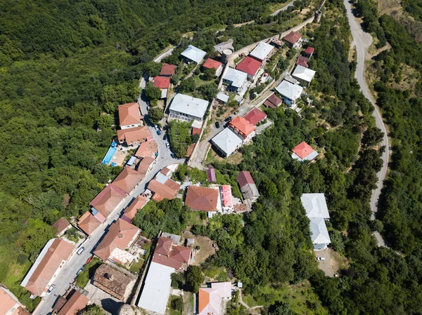 Vista Aérea Para Cidade Sighnaghi Cidade Georgiana Signagi Região Mais — Fotografia de Stock