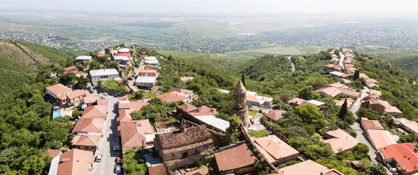 Aerial view to center of Sighnaghi town in Georgia's region of Kakheti. Signagi — Stock Photo, Image