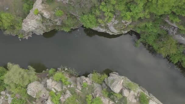 Vista Aérea Incrível Para Buky Canyon Rio Hirskyi Tikich Região — Vídeo de Stock