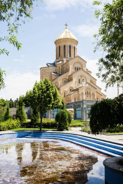 Catedral Santíssima Trindade Tbilisi Comumente Conhecida Como Sameba Principal Catedral — Fotografia de Stock