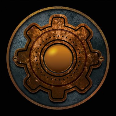dişliler ile soyut karanlık steampunk arka plan. Logo veya antetli katılmış için arka plan olarak kullanılabilir. Yol dahil