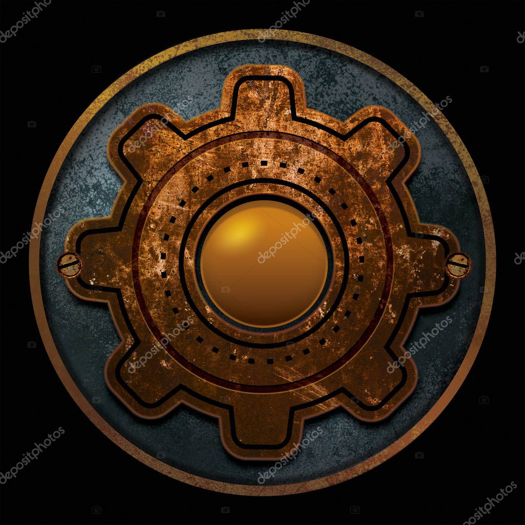 Abstract dark steampunk background with gears. Can be used as a background for logo or letterhead.Path included