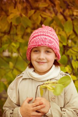 Genç sonbahar Parkta yürümek çift
