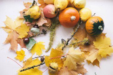 meyve ve sebze ile sonbahar natürmort