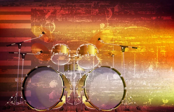 Abstrakter Grunge-Hintergrund mit Schlagzeug — Stockvektor