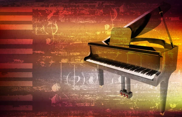 Piyano ile Grunge piyano arka plan — Stok Vektör