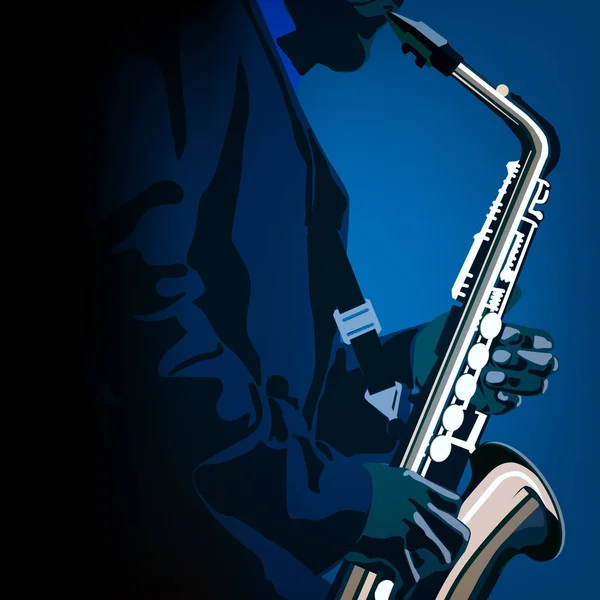 Illustration musicale abstraite avec lecteur saxophone — Image vectorielle