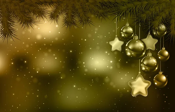 Fondo abstracto con decoraciones de Navidad — Vector de stock