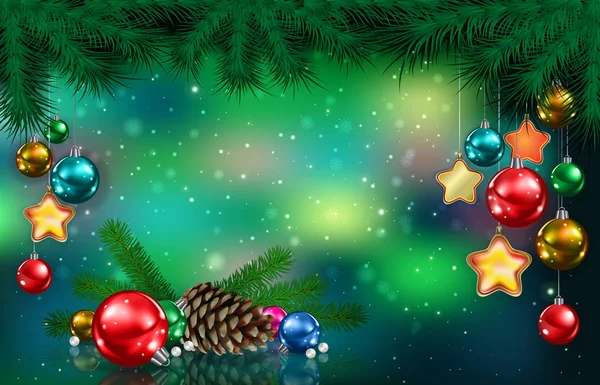 Fondo abstracto con decoraciones de Navidad — Archivo Imágenes Vectoriales