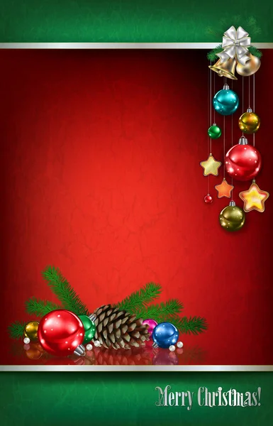 Fond grunge abstrait avec décorations de Noël — Image vectorielle