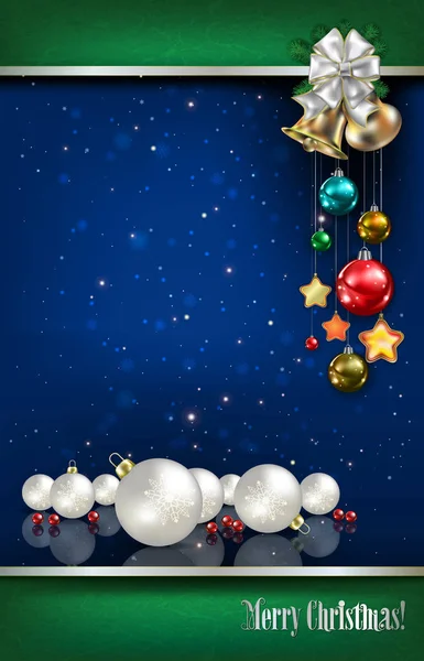 Fondo abstracto con decoraciones de Navidad — Vector de stock