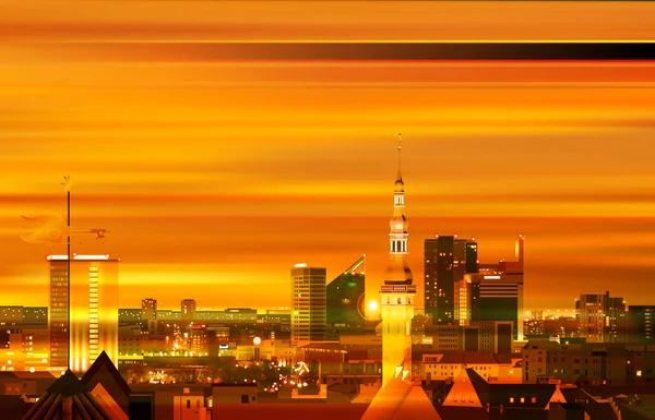 Abstrato fundo dourado com panorama de Tallinn —  Vetores de Stock