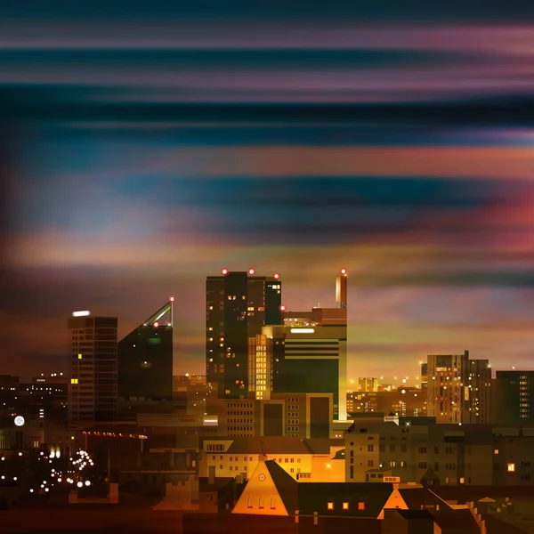 Abstraktní noční pozadí s panorama Tallinn — Stockový vektor