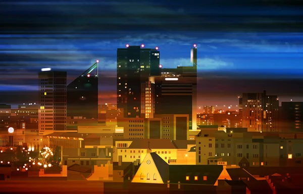 Abstrakte helle Farbe Hintergrund mit dunklen Wolken und Panorama o — Stockvektor