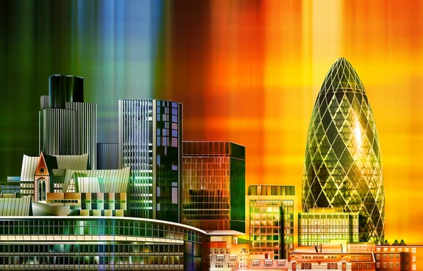 Abstrato fundo de cor brilhante com panorama de Londres — Vetor de Stock