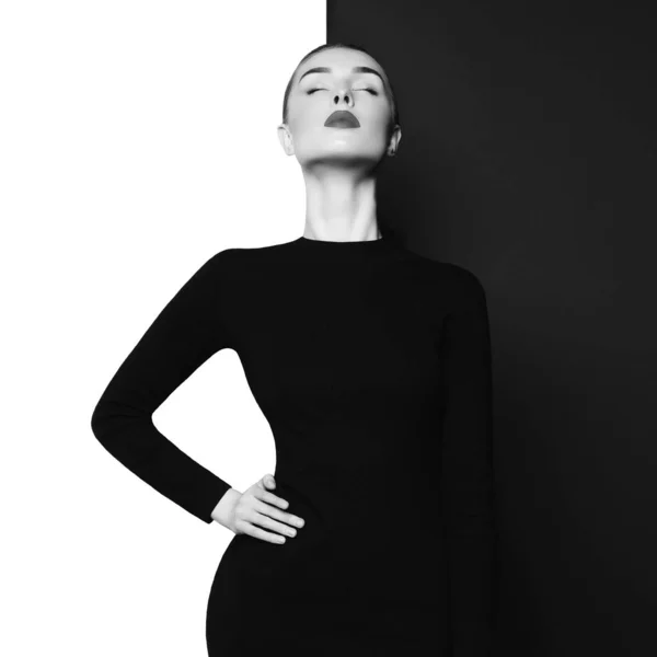 Elegantní blode geometrické černé a bílé pozadí — Stock fotografie