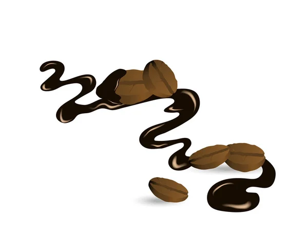Kaffeebohnen Süßer Schokolade Stockvektor