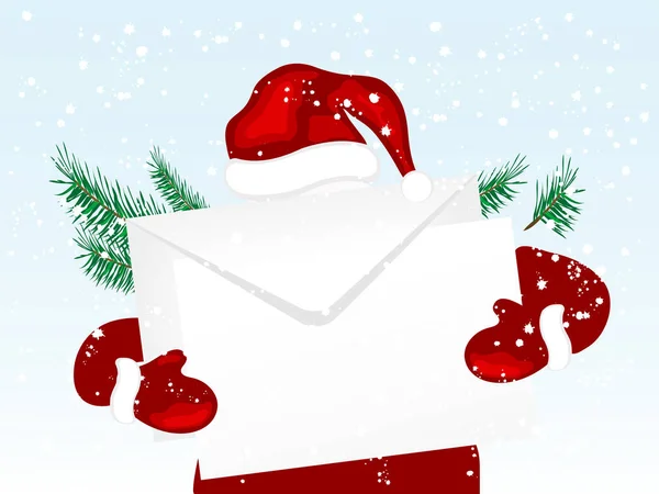 Christmas Kuvert Med Santa Stockillustration
