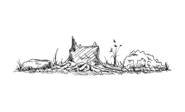 vektör - doğadaki kütük - arkaplanda izole