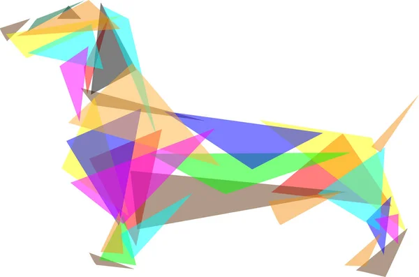 Vecteur Triangle Verre Couleur Chien Isolé Sur Fond — Image vectorielle