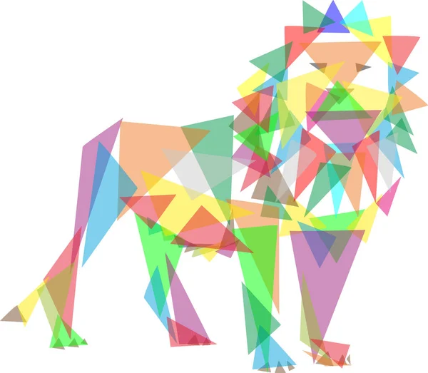 Vecteur Triangle Verre Coloré Chat Isolé Sur Fond — Image vectorielle