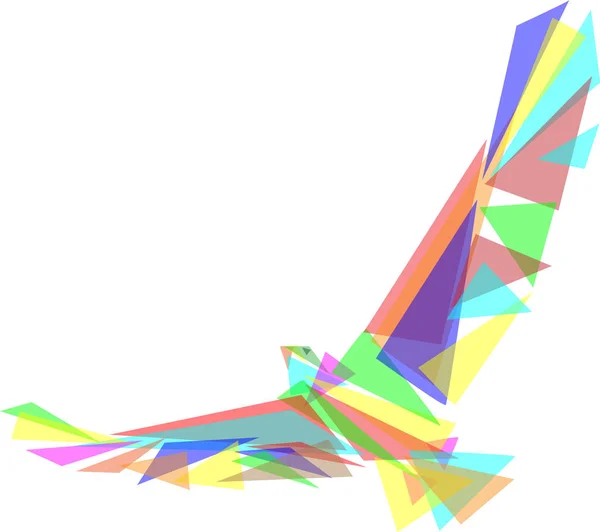 鹰彩色玻璃三角形 背景隔离 图库插图