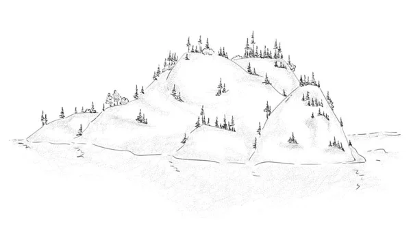 Vector Landschap Als Vrouw Geïsoleerd Achtergrond — Stockvector