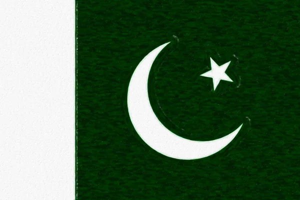 Akvarelu Vlajka Pákistánu Povrch Papíru Symbol Den Nezávislosti Suvenýr Fotbal — Stock fotografie