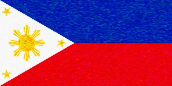 Bandeira Aquarela Das Filipinas Textura Papel Símbolo Dia Independência Jogo — Fotografia de Stock