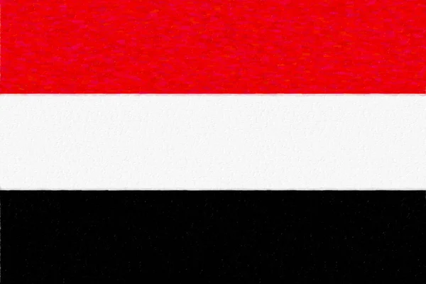 Bandera Acuarela Yemen Textura Papel Símbolo Del Día Independencia Juego — Foto de Stock