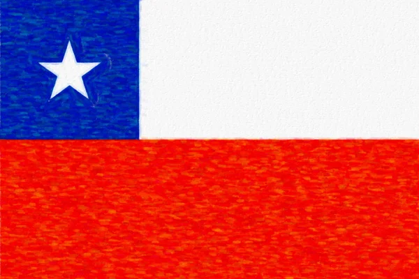 Akwarela Flaga Chile Tekstura Papieru Symbol Dzień Niepodległości Mecz Piłki — Zdjęcie stockowe