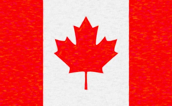 Bandera Acuarela Canadá Textura Papel Símbolo Del Día Independencia Juego — Foto de Stock