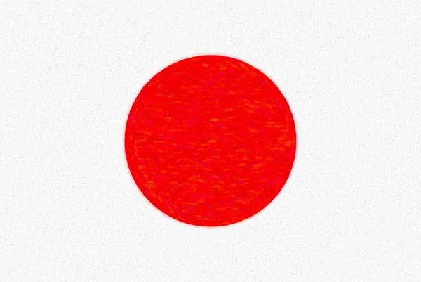 Aquarel Vlag Van Japan Papier Textuur Symbool Van Independence Day — Stockfoto