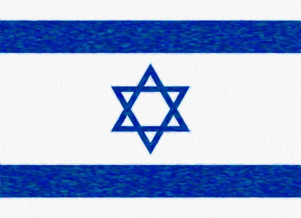 För Israel Pappersstruktur Akvarell Flagg Symbol För Independence Day Souvenir — Stockfoto