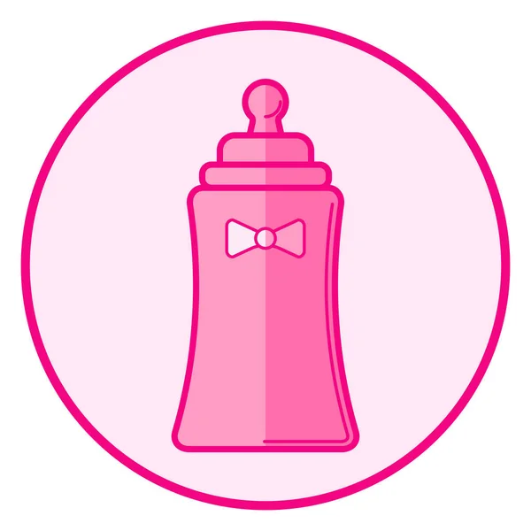 Μπουκάλι Ροζ Baby Εικονίδιο Λευκό Φόντο Διανυσματική Σχεδίαση Γραμμής Τέχνης — Διανυσματικό Αρχείο